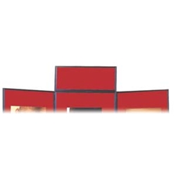 Nobo Showboard Display Header Panel W600xH250xD20mm Sides Black and Red Ref 1900048 - Item image