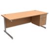 Trexus Contract Desk Rectangular with 2-Drawer Filer - 416564