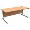 Trexus Contract Desk Rectangular Silver Legs - 416604