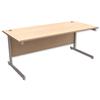 Trexus Contract Desk Rectangular Silver Legs W1800xD800xH725mm Maple Trexus Contract Desk Rectangular Silver Legs W1800xD800xH725mm Maple