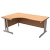 Trexus Contract Plus Cantilever Radial Desk Left Hand Silver - 416823