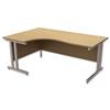 Trexus Contract Plus Cantilever Radial Desk Left Hand Silver - 416898