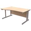 Trexus Contract Plus Cantilever Wave Desk Left Hand Silver Legs W1600xD800xH725mm Maple