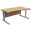 Trexus Contract Plus Cantilever Wave Desk Right Hand Silver Legs W1600xD800xH725mm Oak