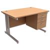 Trexus Contract Plus Cantilever Desk Rectangular 3-Drawer - 417040