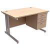 Trexus Contract Plus Cantilever Desk Rectangular 3-Drawer - 417073