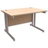 Trexus Contract Plus Cantilever Desk Rectangular Silver Legs - 417081