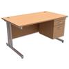 Trexus Contract Plus Cantilever Desk Rectangular 2-Drawer - 417121
