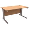 Trexus Contract Plus Cantilever Desk Rectangular Silver Legs - 417146
