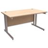Trexus Contract Plus Cantilever Desk Rectangular Silver Legs - 417170