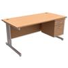 Trexus Contract Plus Cantilever Desk Rectangular 2-Drawer - 417210