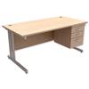 Trexus Contract Plus Cantilever Desk Rectangular 3-Drawer - 417268