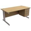 Trexus Contract Plus Cantilever Desk Rectangular 3-Drawer - 417308