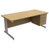 Trexus Contract Plus Cantilever Desk Rectangular 3-Drawer - 417438