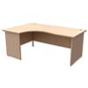 Trexus Classic Radial Desk Panelled Left Hand W1800xD1200xH725mm Maple