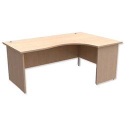 Trexus Classic Radial Desk Panelled Right Hand W1800xD1200xH725mm Maple