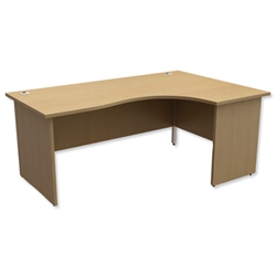 Trexus Classic Radial Desk Panelled Right Hand W1800xD1200xH725mm Oak