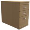 Trexus Mobile Filing Pedestal Desk-High 3-Drawer W400xD800xH725mm Oak