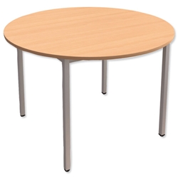 Trexus Circular Table with Silver Legs 18mm Top W725xDia1100mm Beech