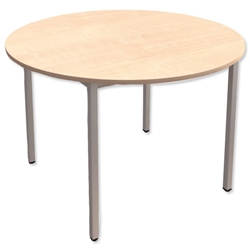 Trexus Circular Table with Silver Legs 18mm Top W725xDia1100mm Maple