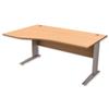 Trexus Premier Cantilever Wave Desk Left Hand W1600xD1000-800xH725mm Beech