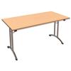 Trexus Influx Folding Table Rectangular Chrome Legs 25mm Top W1500xD750xH725mm Beech