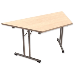 Trexus Influx Folding Table Trapezoidal Chrome Legs 25mm Top W1500xD650xH725 Maple