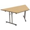 Trexus Influx Folding Table Trapezoidal Chrome Legs 25mm Top W1500xD650xH725 Oak
