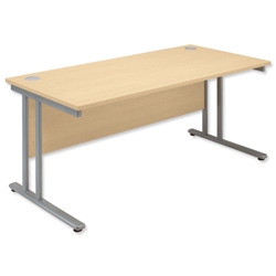 Sonix Style Desk Rectangular Panel W1400xD800xH720mm Maple Ref 33 - Item image