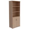 Trexus Tall Cupboard Part-Open with Lockable Doors Maple 420011