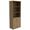 Trexus Tall Cupboard Part-Open with Lockable Doors Oak 420085