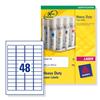 Avery Laser Labels 48 Per Sheet Silver [960 Labels] - L6009-20