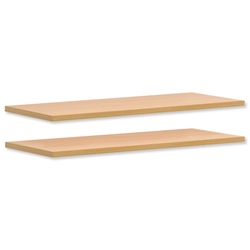 Sonix Extra Shelves for Tall/Medium/Low Bookcases Beech [Packed 2]