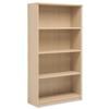 Sonix Tall Bookcase with Adjustable Shelves and Floor-leveller Feet W1000xD400xH1830mm Maple