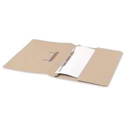 5 Star Transfer Spring File with Pocket 315gsm 38mm Foolscap Buff [Pack 25]