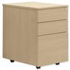 Sonix Mobile Filing Pedestal Tall Under-desk 3-Drawer W400xD600xH675mm Maple