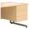 Sonix 2D Fixed Pedestal for Under-desk 3-Drawer W400xD525xH490mm Maple