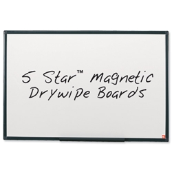 5 Star Drywipe Whiteboard Magnetic Lightweight with Fixing Kit and Pen Tray W900xH600mm