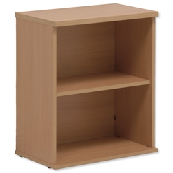 Sonix Bookcase Desk-high with Adjustable Shelf and Floor-leveller Feet W600xD330xH720mm Oak