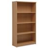 Sonix Tall Bookcase with Adjustable Shelves and Floor-leveller Feet W1000xD400xH1830mm Oak
