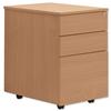 Sonix Mobile Filing Pedestal Tall Under-desk 3-Drawer W400xD600xH675mm Oak