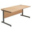 Sonix Contract Wave Desk Left Hand Grey Legs W1600xD900-800xH720mm Beech Ref 34