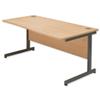 Sonix Contract Wave Desk Right Hand Grey Legs W1600xD900-800xH720mm Beech Ref 34