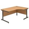 Sonix Contract Radial Desk Right Hand Grey Legs W1600xD1180xH720mm Beech Ref 34