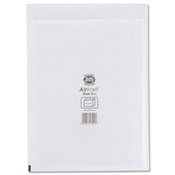 Jiffy Airkraft Postal Bags Bubble-lined Peel and Seal No.5 White 260x345mm Ref JL-AMP-5-10 [Pack 10]