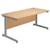 Sonix Contract Desk Rectangular Silver Legs W1200xD800xH720mm Beech Ref 32