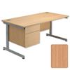 Sonix Contract Desk Rectangular 2-Drawer Filer Pedestal Silver - 40