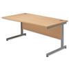 Sonix Contract Wave Desk Left Hand Silver Legs W1600xD1000-800xH720mm Beech Ref 34