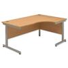 Sonix Contract Radial Desk Right Hand Silver Legs W1600xD1180xH720mm Beech Ref 34