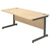 Sonix Contract Wave Desk Right Hand Grey Legs W1600xD1000-800xH720mm Maple Ref 34